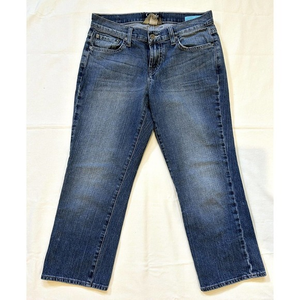 Lucky Brand Easy Rider Crop Blue Jeans Womens 6/28 Distressed Stretch Denim Pant